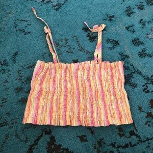 Gymboree Girls Elastic Multicolor Stripe Crop Top